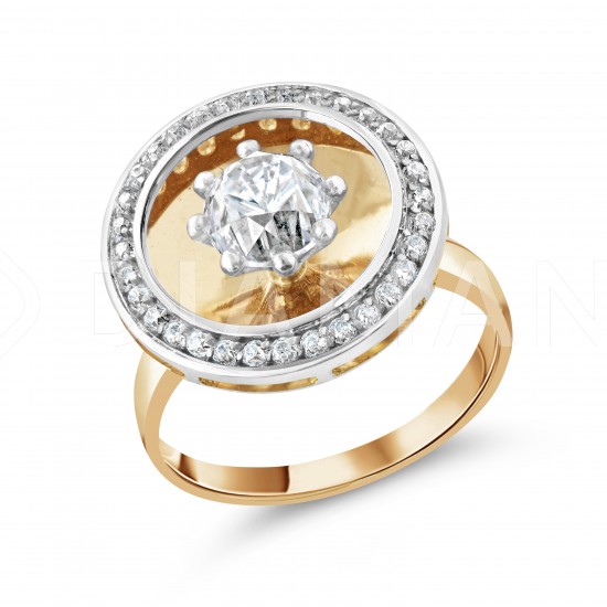 Золотое кольцо с цирконием арт. 010222.11.11