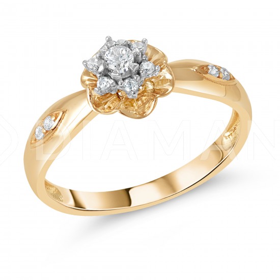 Золотое кольцо с цирконием арт. 011221.10.15-215u