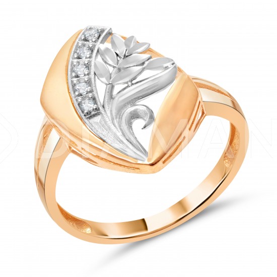 Золотое кольцо с цирконием арт. 021221.10.19