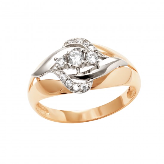 Золотое кольцо с цирконием арт. 031221.10.17-266k