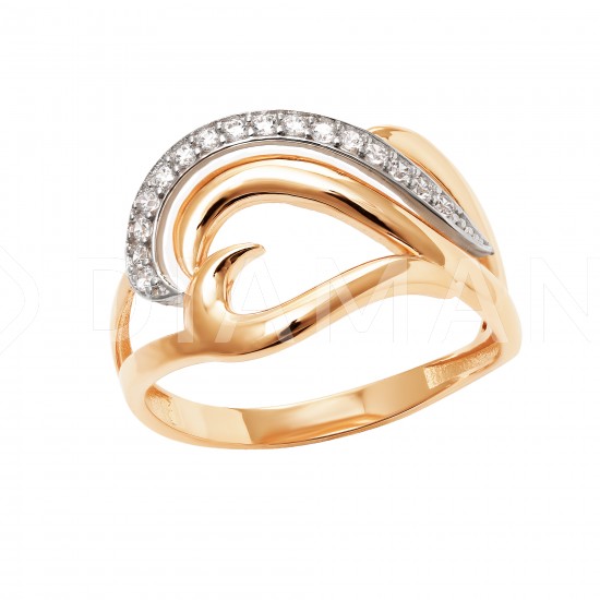 Золотое кольцо с цирконием арт. 031221.10.18-136k