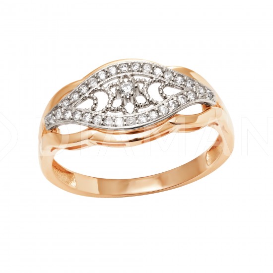 Золотое кольцо с цирконием арт. 031221.10.20-228k