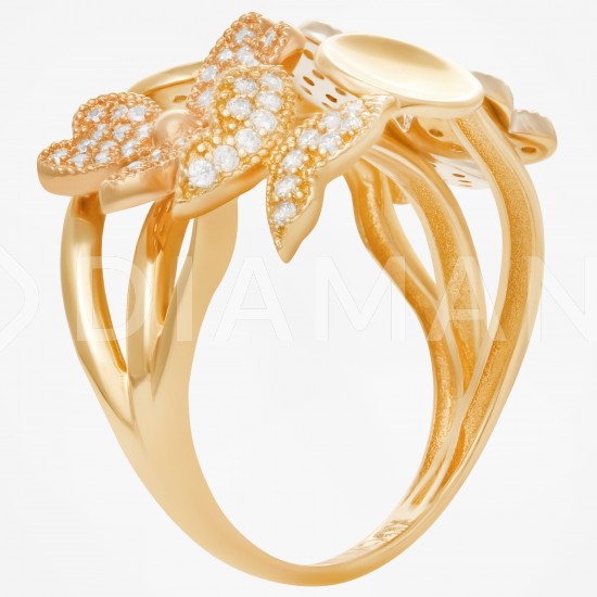 Золотое кольцо с цирконием арт. 040821.05.01