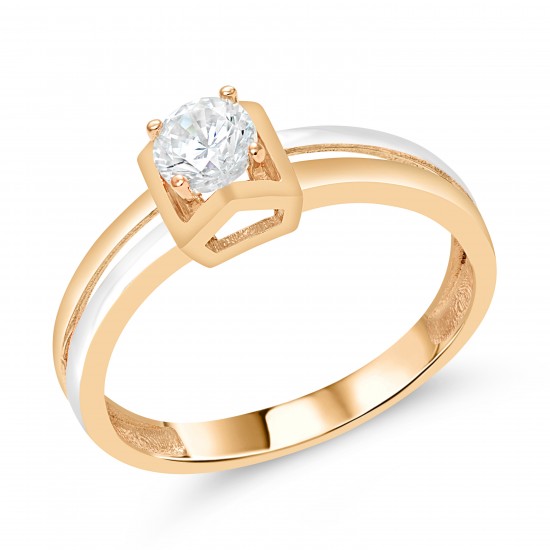 Золотое кольцо с цирконием арт. 041221.10.25-58k