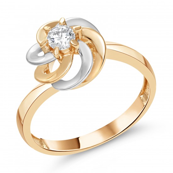 Золотое кольцо с цирконием арт. 041221.10.26-1k