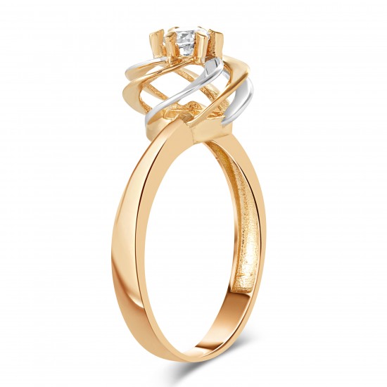 Золотое кольцо с цирконием арт. 041221.10.26-1k