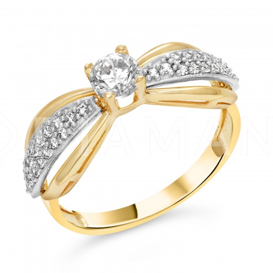 Золотое кольцо с цирконием арт. 041221.10.28-43k