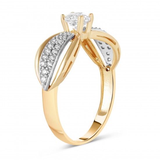 Золотое кольцо с цирконием арт. 041221.10.28-43k