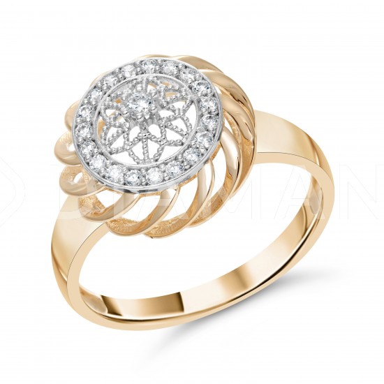 Золотое кольцо с цирконием арт. 041221.10.29-216k