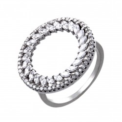 Серебряное кольцо: размер 17.5, вес 3.45 гр.