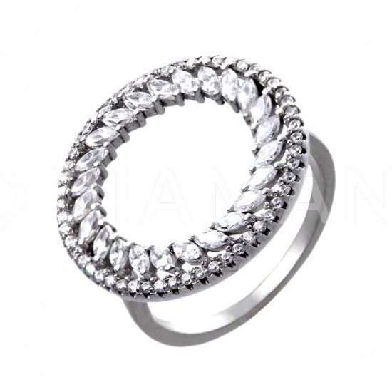 Серебряное кольцо: размер 17.5, вес 3.45 гр.