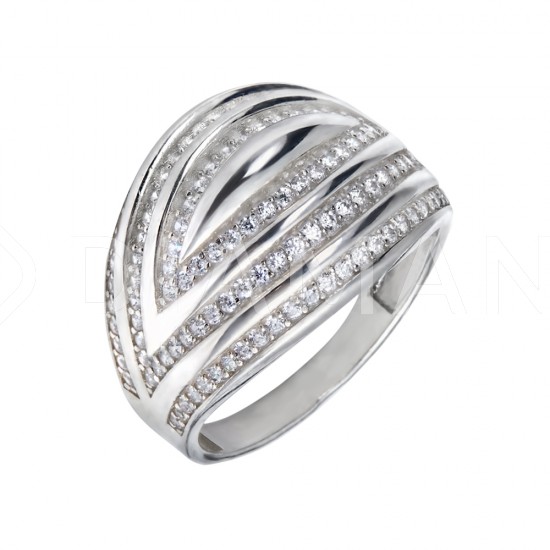 Серебряное кольцо: размер 18.5, вес 3.57 гр.