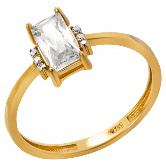 Золотое кольцо с цирконием арт. 081021.08.10