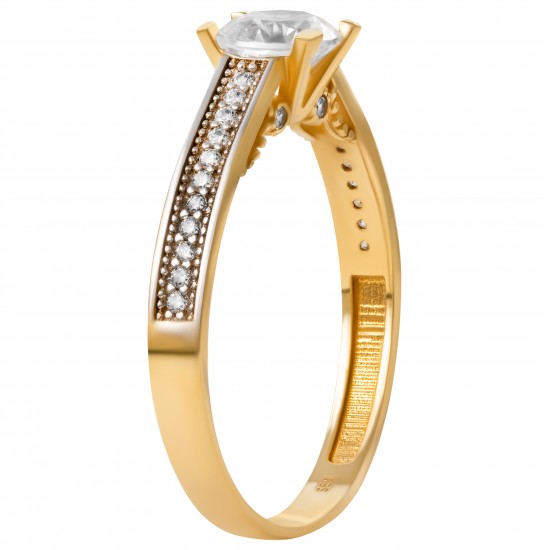 Золотое кольцо с цирконием арт. 081021.08.15