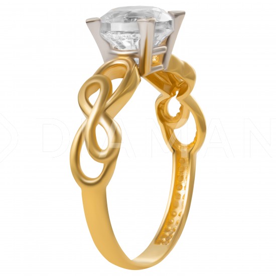Золотое кольцо с цирконием арт. 081021.08.16