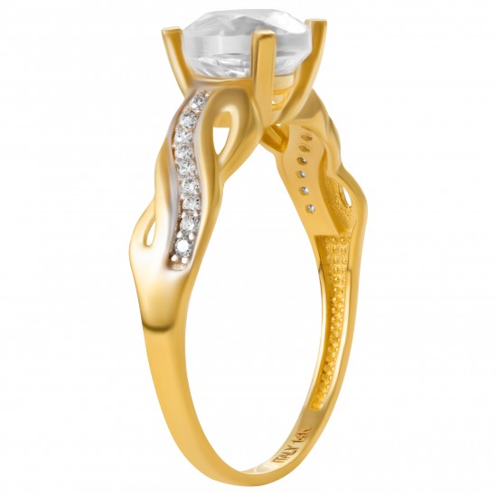 Золотое кольцо с цирконием арт. 081021.08.18