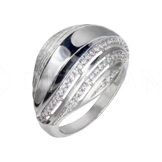 Серебряное кольцо: размер 17, вес 3.02 гр.