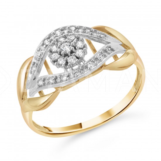 Золотое кольцо с цирконием арт. 081221.10.28-29