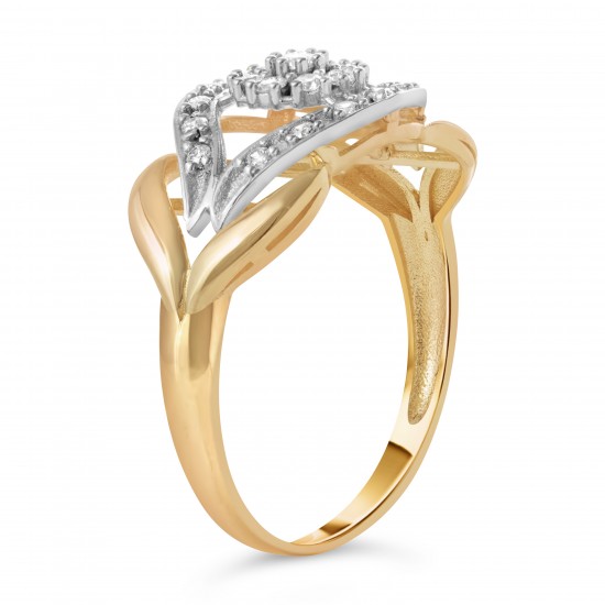 Золотое кольцо с цирконием арт. 081221.10.28-29