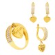 Золотой комплект, кольцо и серьги с цирконием, арт. 090421.03.13  