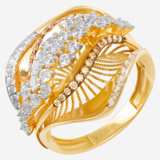 Золотое кольцо с цирконием арт. 090821.05.11