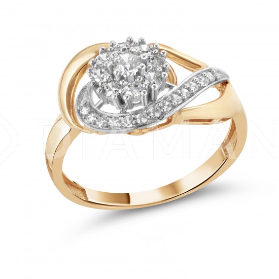 Золотое кольцо с цирконием арт. 091221.10.19-28k