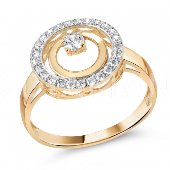 Золотое кольцо с цирконием арт. 091221.10.26-158k