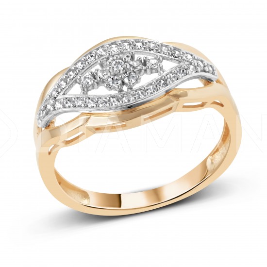 Золотое кольцо с цирконием арт. 091221.10.27-227k