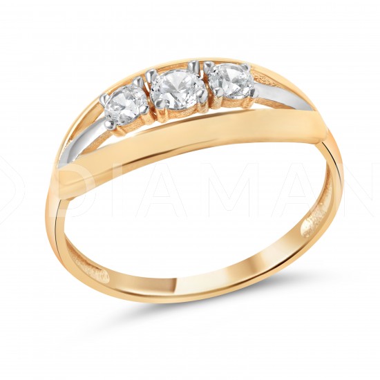 Золотое кольцо с цирконием арт. 091221.10.28-166k