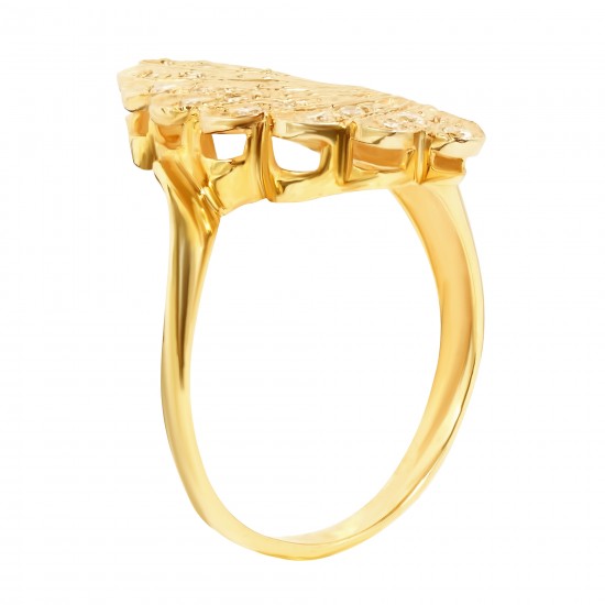 Золотой комплект, кольцо и серьги с цирконием, арт. 100421.03.02