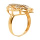 Золотой комплект, кольцо и серьги с цирконием, арт. 100421.03.08