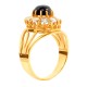 Золотой комплект, кольцо и серьги с цирконием, арт. 100421.03.10