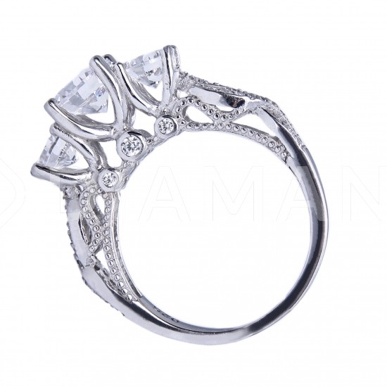 Серебряное кольцо: размер 17.5, вес 4.43 гр.