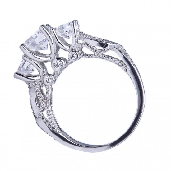 Серебряное кольцо: размер 17.5, вес 4.43 гр.