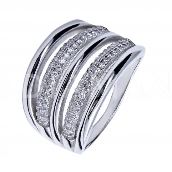 Серебряное кольцо: размер 19, вес 6.65 гр.