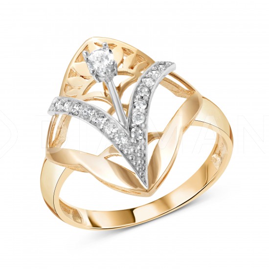 Золотое кольцо с цирконием арт. 111221.10.23-71