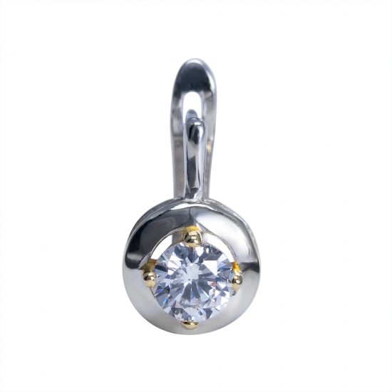 Серебряный комплект, кольцо и серьги: размер 16.5, вес 6.83  гр.