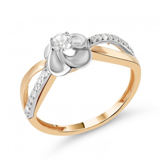 Золотое кольцо с цирконием арт. 131221.10.20-A014