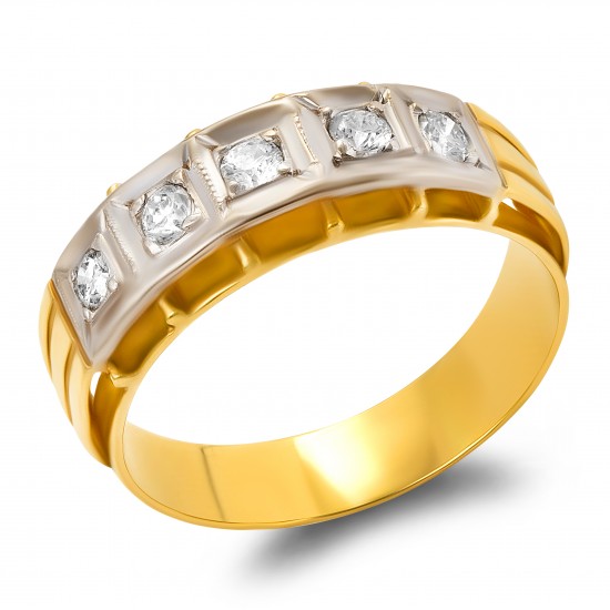 Золотое мужской кольцо с бриллиантом арт. 141021.07.01