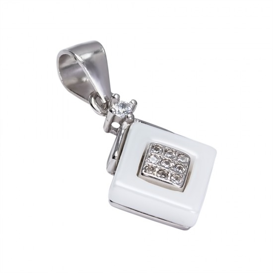 Серебряный комплект, кольцо, серьги и подвеска: размер 18, вес 10.34 гр.