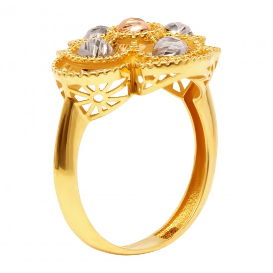 Золотой комплект, кольцо и серьги, арт. 150621.04.06