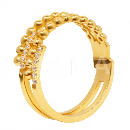 Золотой комплект, кольцо и серьги, арт. 150621.04.10