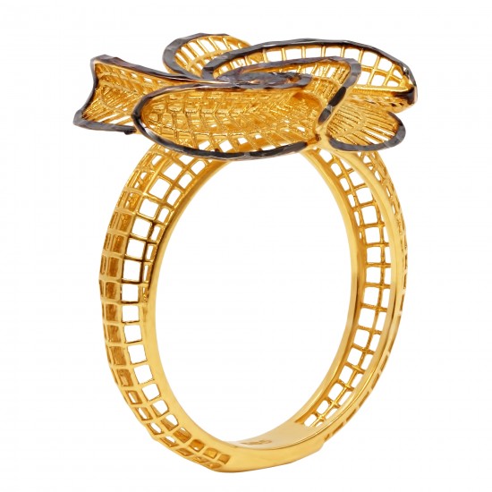 Золотой комплект, кольцо и серьги, арт. 150621.04.14