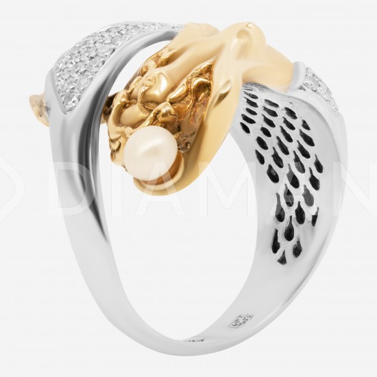 Золотое кольцо с бриллиантом, арт. 160421.04.06