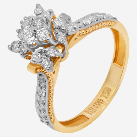 Золотое кольцо с бриллиантом, арт. 160421.04.12