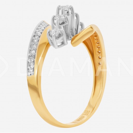 Золотое кольцо с бриллиантом, арт. 160421.04.14