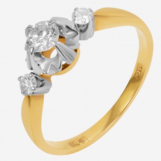 Золотое кольцо с бриллиантом, арт. 160421.04.16