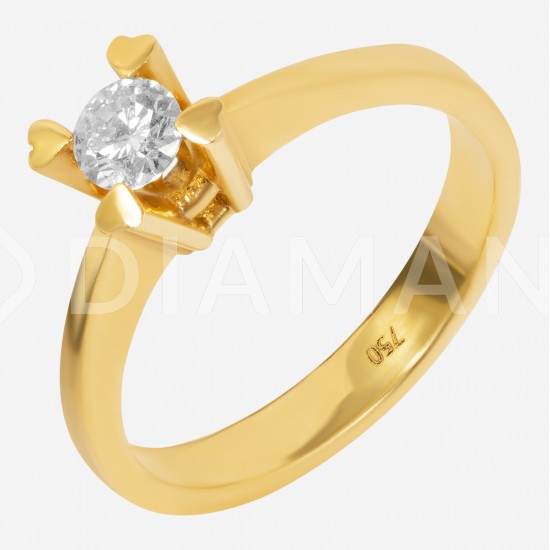 Золотое помолвочное кольцо с бриллиантом, арт. 160421.04.17