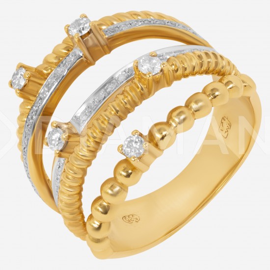 Золотое кольцо с бриллиантом, арт. 160421.04.20