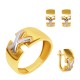 Золотой комплект, кольцо и серьги, арт. 160621.04.05